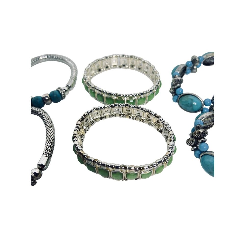 Vintage Lot Of 6 Beaded Stretch Bracelets For Repair or Restring (6159) - Picture 3 of 4